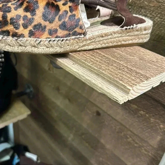 Picon Calf-Hair Leopard Print Espadrille Sandals Womens Size 9 - Picture 5 of 7